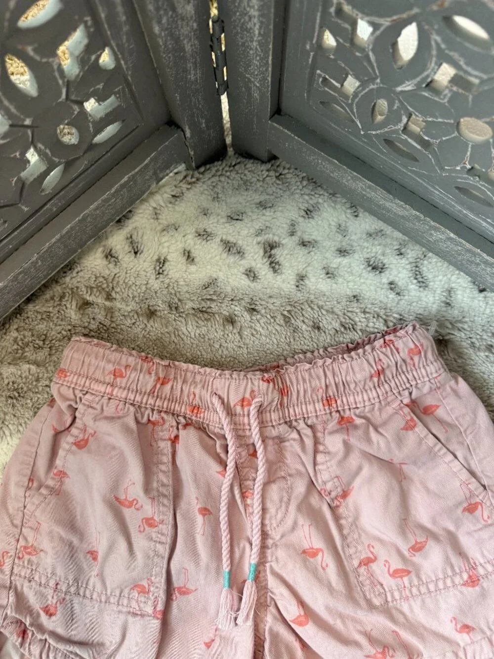 GAP Kids pink flamingo shorts girls small beach summer vacation California